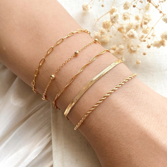 18K Gold Filled Twisted Chain Bracelet